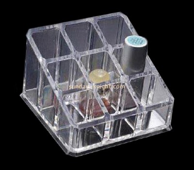 Clear acrylic makeup display holder with nine compartments MDK-016