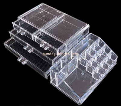 Large acrylic storage box with four drawers and top holders MDK-027