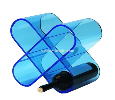Letter X shape blue acrylic display stand with five holders WDK-019