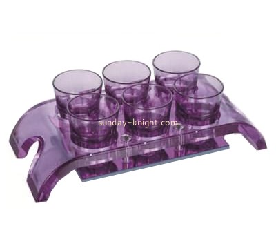 Acrylic plastic supplier customized shot glass display holder tray WDK-050