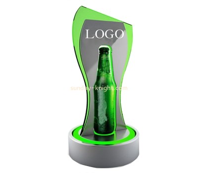 Acrylic factory customize plexiglass wine bottle LED sign display stand WDK-112
