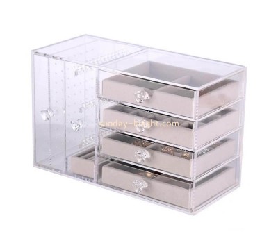 OEM customized acrylic jewelry display case lucite jewellery storage organizer DBK-1390