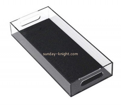 Plexiglass factory custom acrylic long tray lucite serving tray STK-173