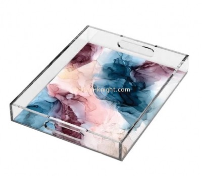 Lucite manufacturer custom acrylic decorative tray plexiglass serving tray STK-174