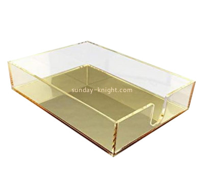 Plexiglass factory custom acrylic notepad holder tray perspex facial tissue paper holder tray STK-189