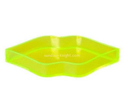 Acrylic factory custom plexiglass lip shape organizer tray STK-194