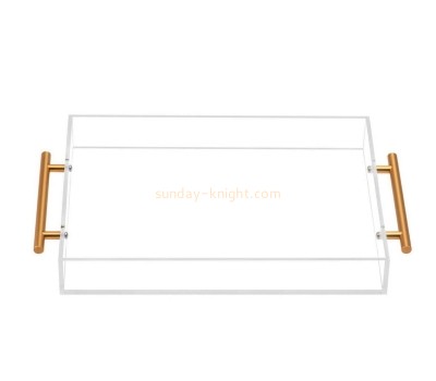 Acrylic supplier custom plexiglass metal handles bar serving tray STK-193