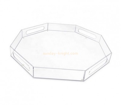 Plexiglass manufacturer custom acrylic octagon serving tray lucite octagon tray STK-203