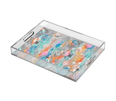 Perspex supplier custom acrylic deocortative tray plexiglass color printing tray STK-207
