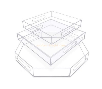 Lucite supplier custom acrylic serving trays plexiglass trays STK-206