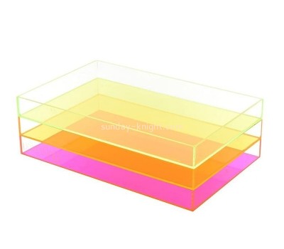 Perspex supplier custom table top colorful acrylic file organizer tray STK-214