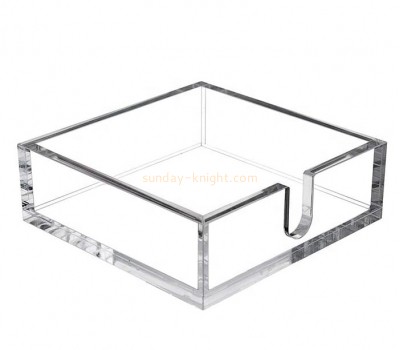 Perspex supplier custom acrylic notepad holder plexiglass facial tissue paper holder STK-217