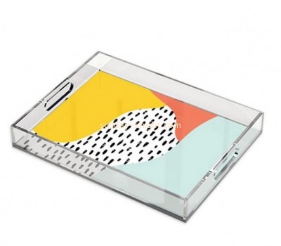Plexiglass factory custom acrylic bar serving tray perspex UV printing tray STK-222