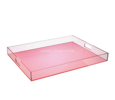 Custom acrylic serving tray plexiglass pink coffee tray STK-241