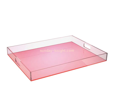 Custom acrylic serving tray plexiglass pink coffee tray STK-241