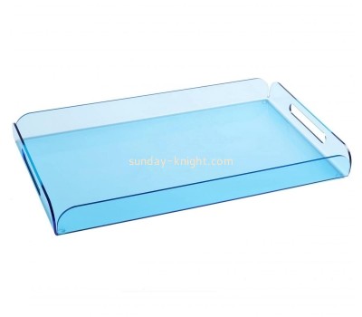Custom plexiglass serving tray acrylic blue tray STK-244