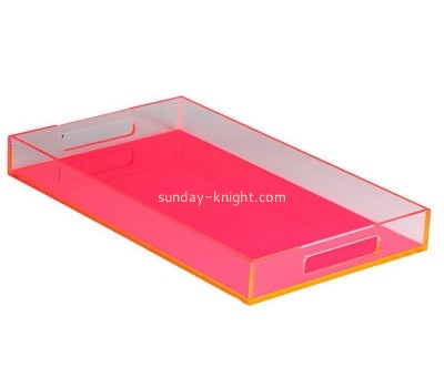 Custom acrylic bar serving tray pink lucite serving tray STK-258