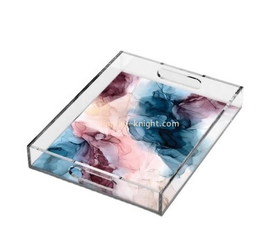 Custom acrylic UV printing tray plexiglass coffee serving tray STK-271