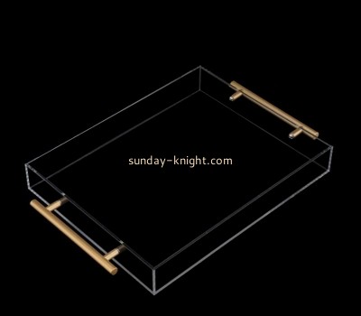 Acrylic display supplier customize acrylic coffee service tray serving trays with handles ODK-085