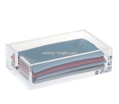 Acrylic box manufacturer custom plexiglass household folding tissue storage box AHK-046