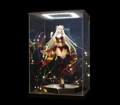 Acrylic products manufacturer custom plexiglass pop figures toys LED display box EDK-069