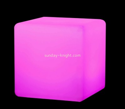 Acrylic item manufacturer custom perspex magic LED light cube stool EDK-070