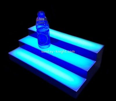 Acrylic manufacturer customized plexiglass liquor bottle trapezoid LED holder LDK-006
