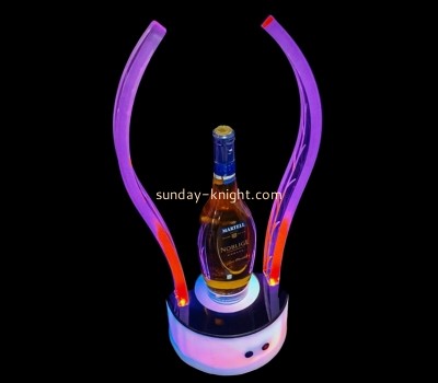 Custom acrylic luminous bar wine bottle display rack LDK-039