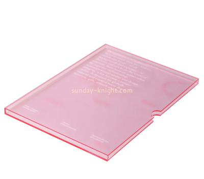 Acrylic box manufacturer custom lucite book slipcase DBK-1402