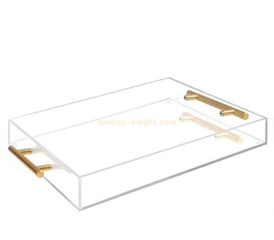 China plexiglass supplier custom acrylic tray with metal handles STK-279