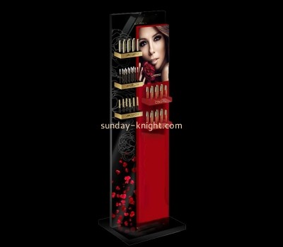 Acrylic makeup display supplier custom cosmetics ladder display rack desktop makeup shelf rack MDK-463