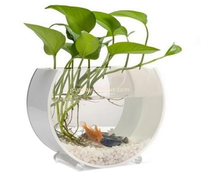 OEM custom acrylic fish bowl wall mounted lucite plant pot FTK-022
