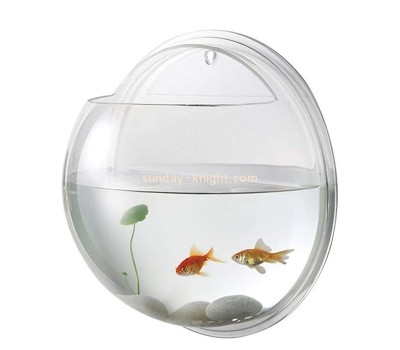Acrylic boxes manufacturer custom plexiglass hanging round clear bowl vase fish tank FTK-032