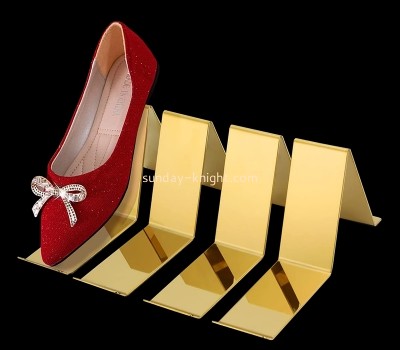 China perspex manufacturer custom gold plexiglass high heel display racks SSK-035