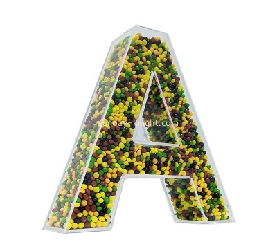 Acrylic item manufacturer custom perspex alphabet candy display box FSK-206
