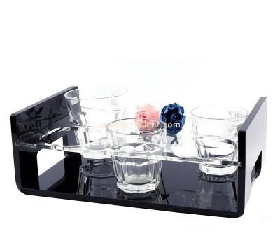 Plexiglass display supplier custom acrylic drink glass tray holder WDK-222