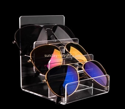 Acrylic item supplier custom plexiglass 3 tiers sunglasses display riser SDK-076