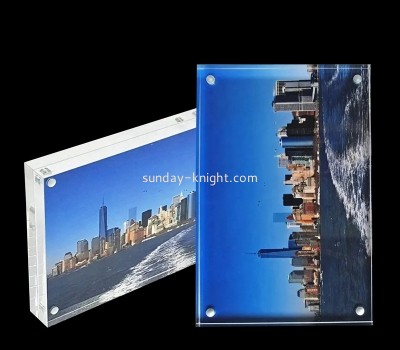Lucite display manufacturer custom acrylic magnetic picture frame block APK-064