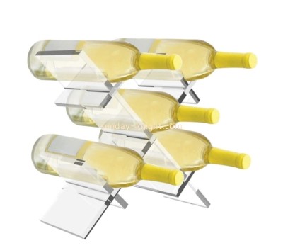 Plexiglass item supplier custom acrylic wine bottles display rack HCK-201