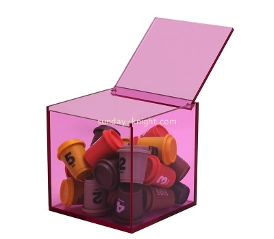 Perspex boxes supplier custom acrylic coffee pod holder box with lid AHK-060