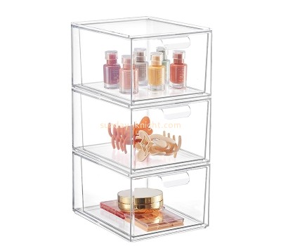 Lucite boxes supplier custom acrylic bathroom cosmetics storage drawer box AHK-058