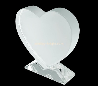 Acrylic item supplier custom plexiglass heart shape blank thank you trophy ATK-070