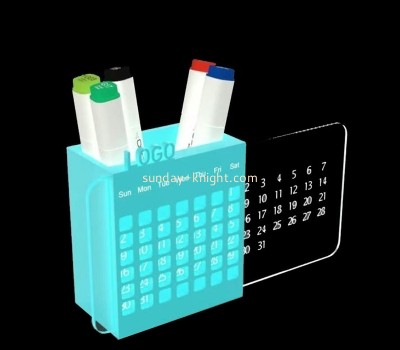 China plexiglass manufacturer custom acrylic desk calendar desktop decoration pen holder ODK-062