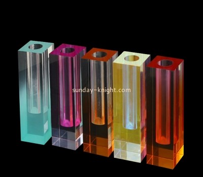 Plexiglass display supplier custom acrylic unique rectangle-shaped bud vase ODK-1172