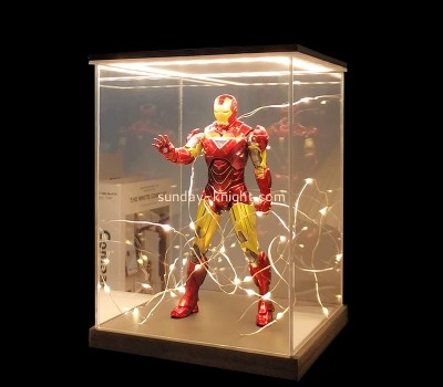 Plexiglass products supplier custom acrylic LED light showcase dustproof for pop figures toys EDK-074