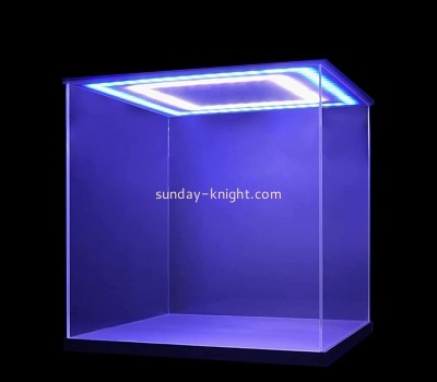 Plexiglass item manufacturer custom acrylic display case with white and blue light EDK-075