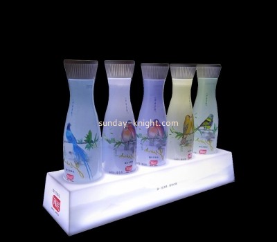 Custom plexiglass LED wine bottle display shelf LDK-058
