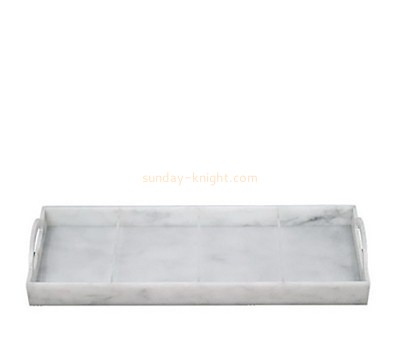 Plexiglass display manufacturer custom acrylic serving tray with handles STK-284