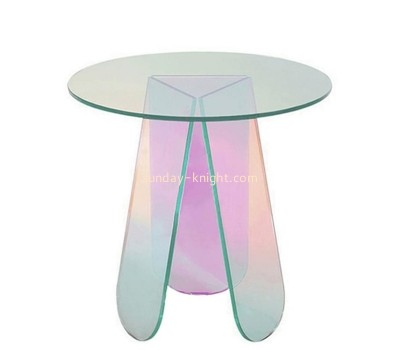 Lucite display supplier custom iridescent acrylic round coffee table AFK-345