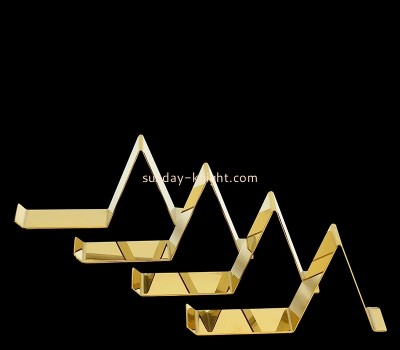 China acrylic supplier custom gold plexiglass shoe display stands for shopping malls SSK-047